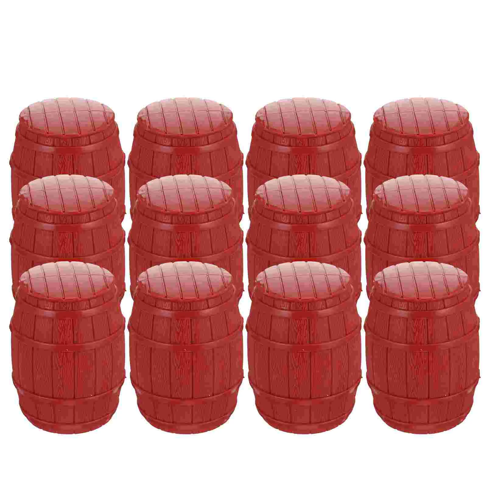 12 Pcs Pirate Barrel Model PVC Barrels House Scene Detachable Small Props Mini Decor Models Accessory