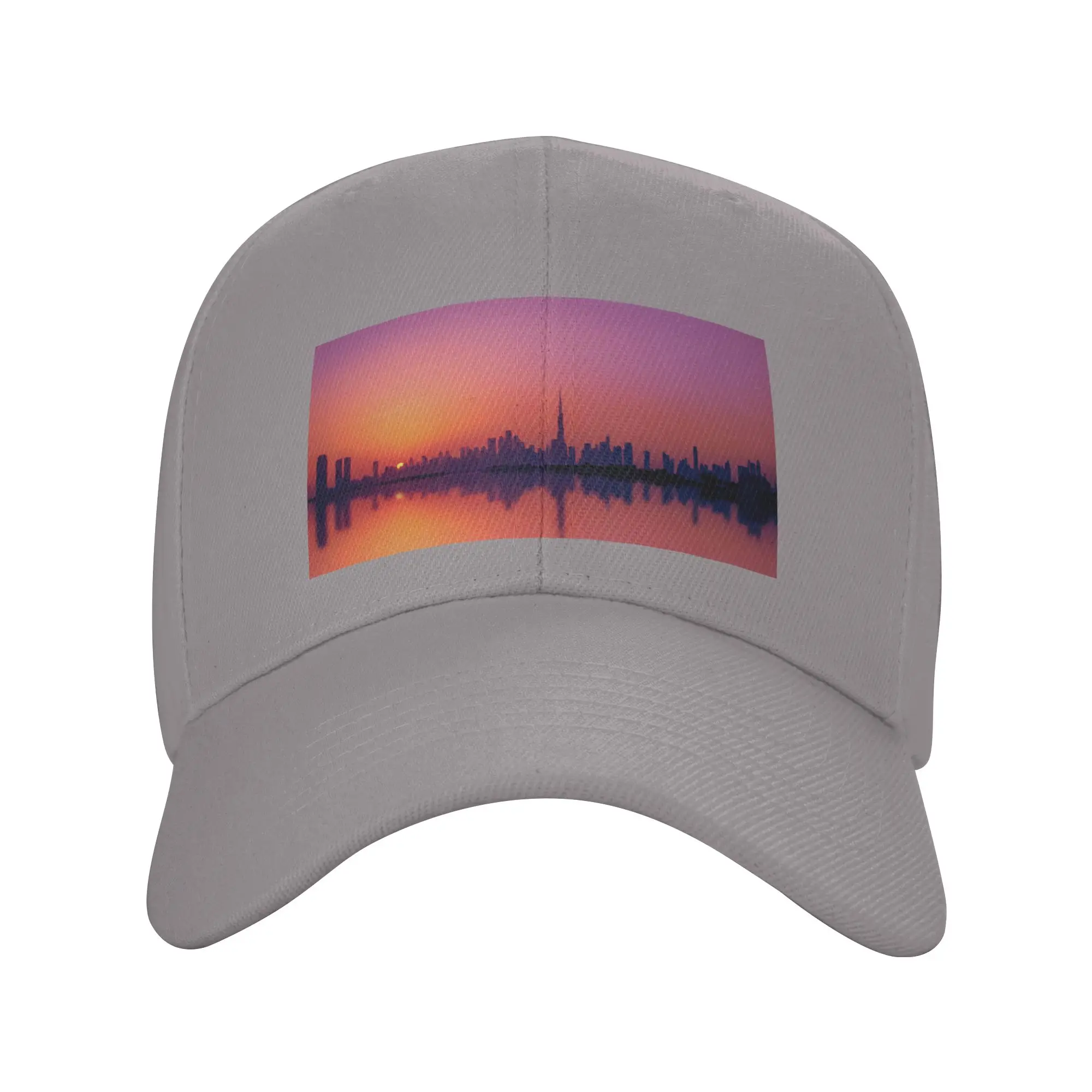 Dubai City Silhouette Trendy Baseball Cap Construction Work Mid Profile Headwear