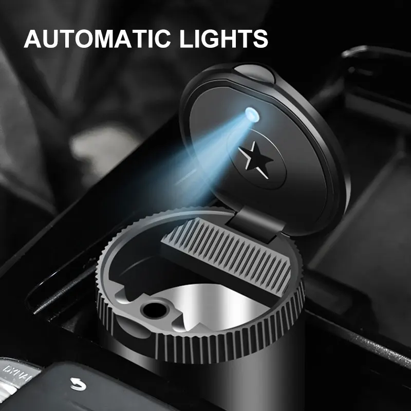 Car Cigarette Ashtray Cup with Lid LED Light Portable for BMW M Power M3 M5 E36 E39 E46 E60 F10 F20 F30 G01 X1 X3 X5 Wheel Stem