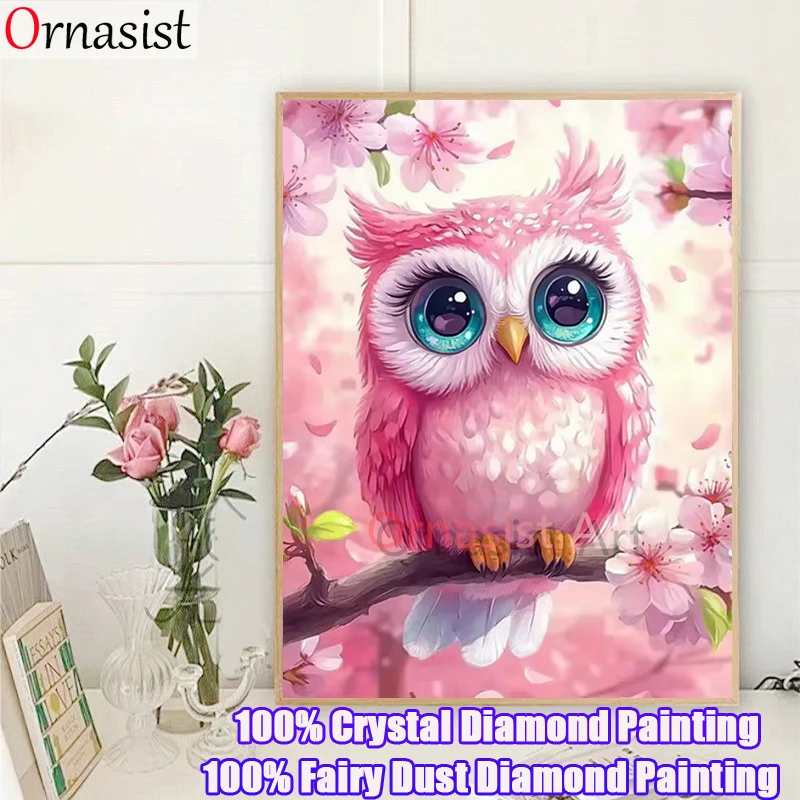 AB Fairy Dust Drill Diamond Painting Animal Cute Owl DIY Full Crystal Diamond Mosaic Art Cartoon Cross Stitch Kits Handmade Gift