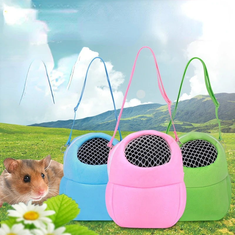 Outdoor Small Pet Bag Go Out Portable Squirrel Chinchilla Guinea Pig Cotton Nest Mesh Breathable Hamster Shoulder Outing  Bag