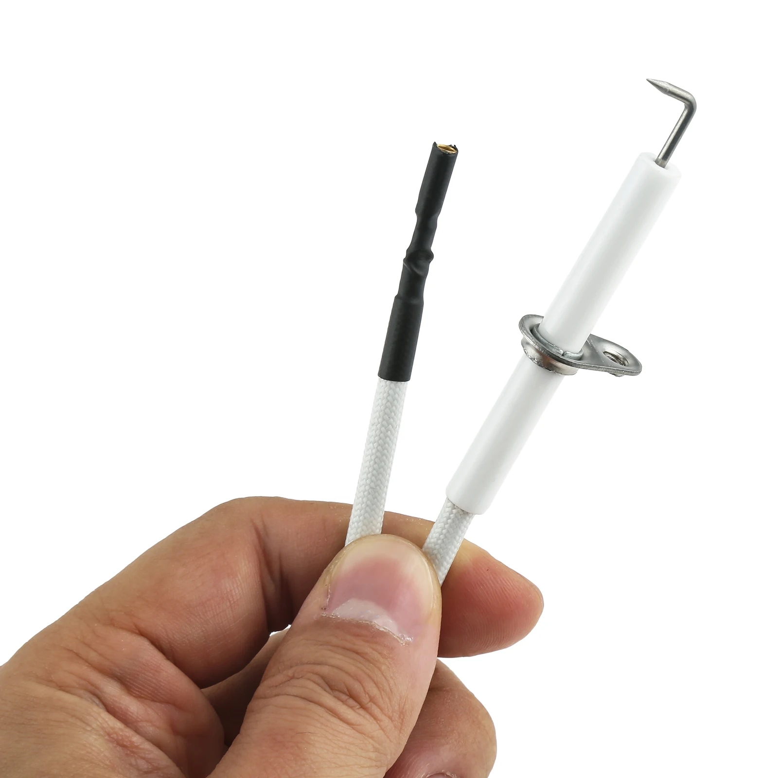 2Pc Ceramic Igniter Electrode w/700 mm Ignition Spark Plug Wire Used Push Button Piezo Igniter for Gas Grill /Fire Pit/Fireplace