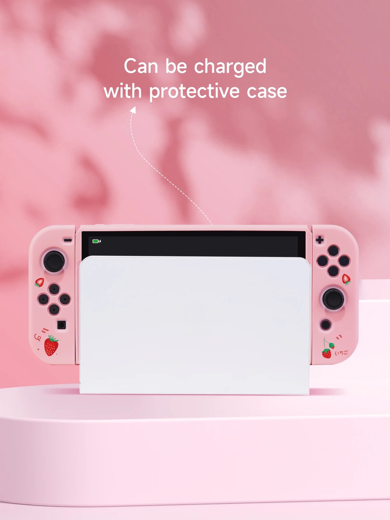 Strawberry Protector Case for Nintendo Switch OLED, NS Game Accessories,Handheld Separable Shell for NS Joycon,Switch Cover