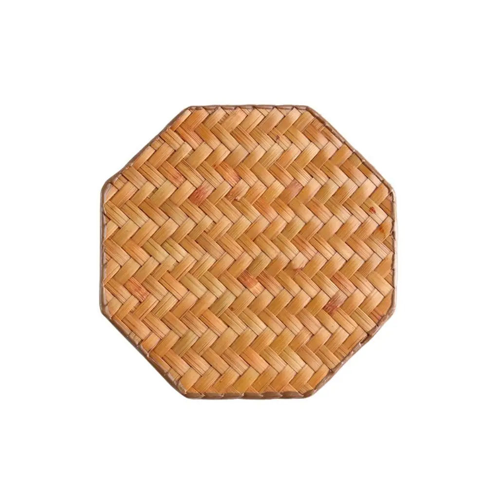 

Bamboo Natural Rattan Coaster Heat Insulation Non-Slip Vine Woven Coaster Anti-scalding Chinese Style Cup Mat Tea Accessories