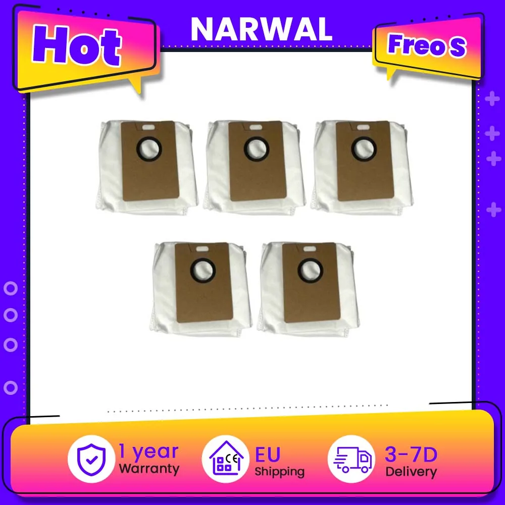 Sacs à poussière à vidage automatique Narwal Freo S 3,5 L – Capacité de 180 jours, filtration haute performance, remplacement facile (lot de 2)