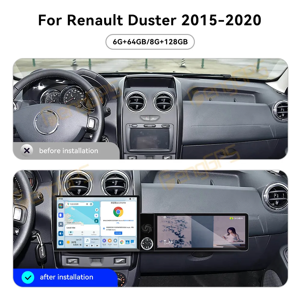 Touch Screen Car Radio For Renault Duster 2015-2020 Android GPS Automotive Multimedia Auto Radio Stereo Receiver Head Unit
