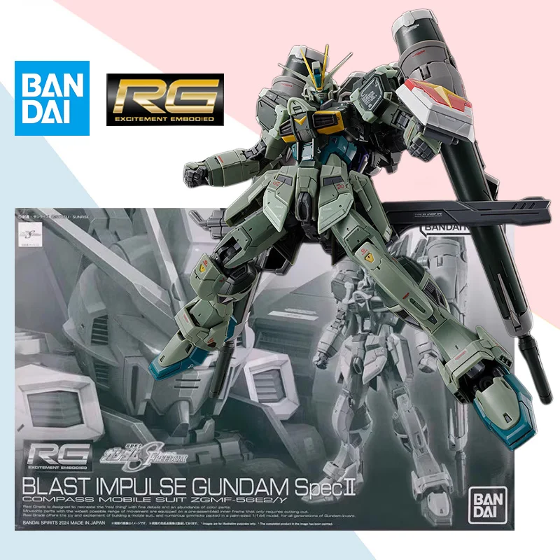 

BANDAI Original RG 1/144 ZGMF-56E2/γ BLAST IMPULSE GUNDAM SPECII Anime Action Figure Assembly Model Collection Ornament Toy Gift