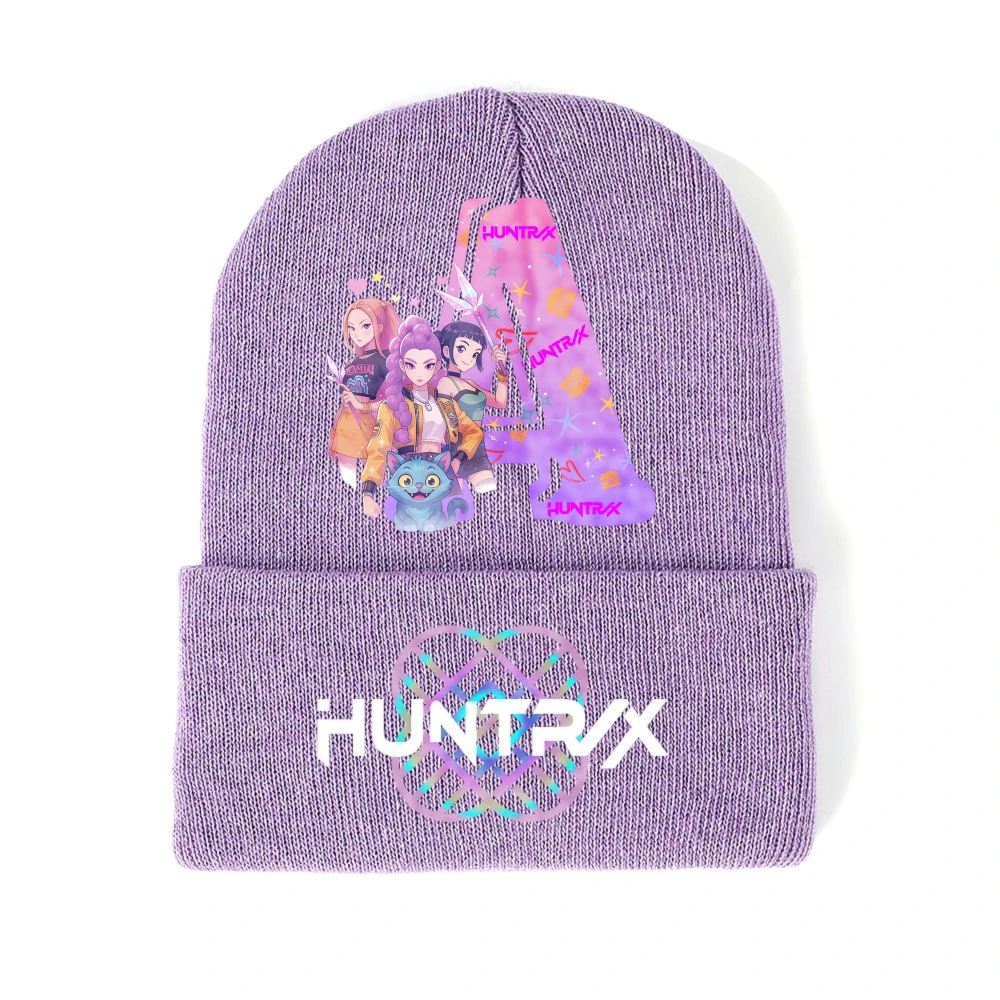 K-Pop Devil Hunter Gebreide meisjesmuts Winter Cartoon Letter Kinderhoed Puur katoen Wol Materiaal Anime Kinderverjaardagscadeau