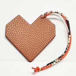 Genuine PU Leather rhombus Love Heart Keychain Ladies Backpack Pendant Women Bag Charm