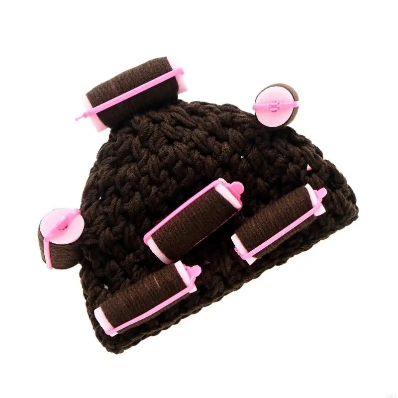 قبعة أطفال جميلة مع قبعة شتوية على شكل عصا تجعيد للتجمعات اليومية #3