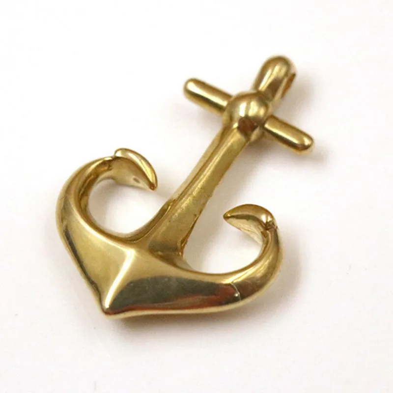 Solid Brass Anchor Buckle Pendant For Key Chain Rings Wallet Bag Belt Paracord Bracelet Necklace Leather Craft Belt Accessories