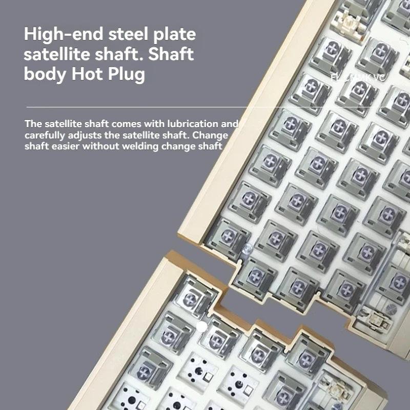 ZORNHER ST68 Split Mechanical Keyboard Customized Wireless Tri-mode Hot Swap RGB Ergonomics E-sports Gaming Office Mute Keyboard