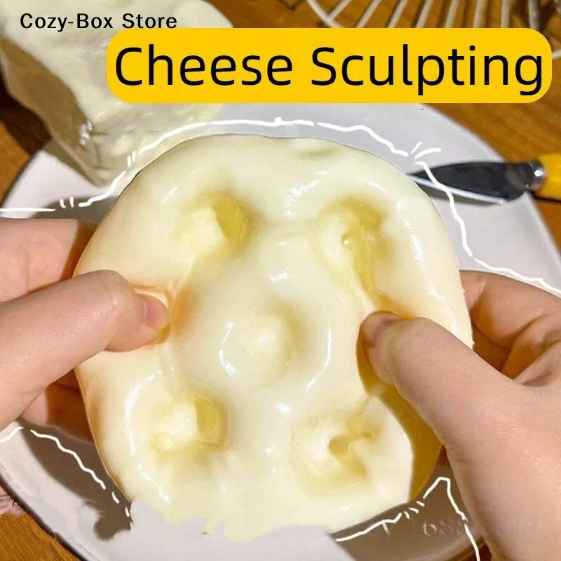 [ZY]1Pcs Large Moldable Squeeze Ball Giant Cheese Cube Stress Ball Non Rebound ASMR Sensory Christmas Stress Relief Gift[ZY]