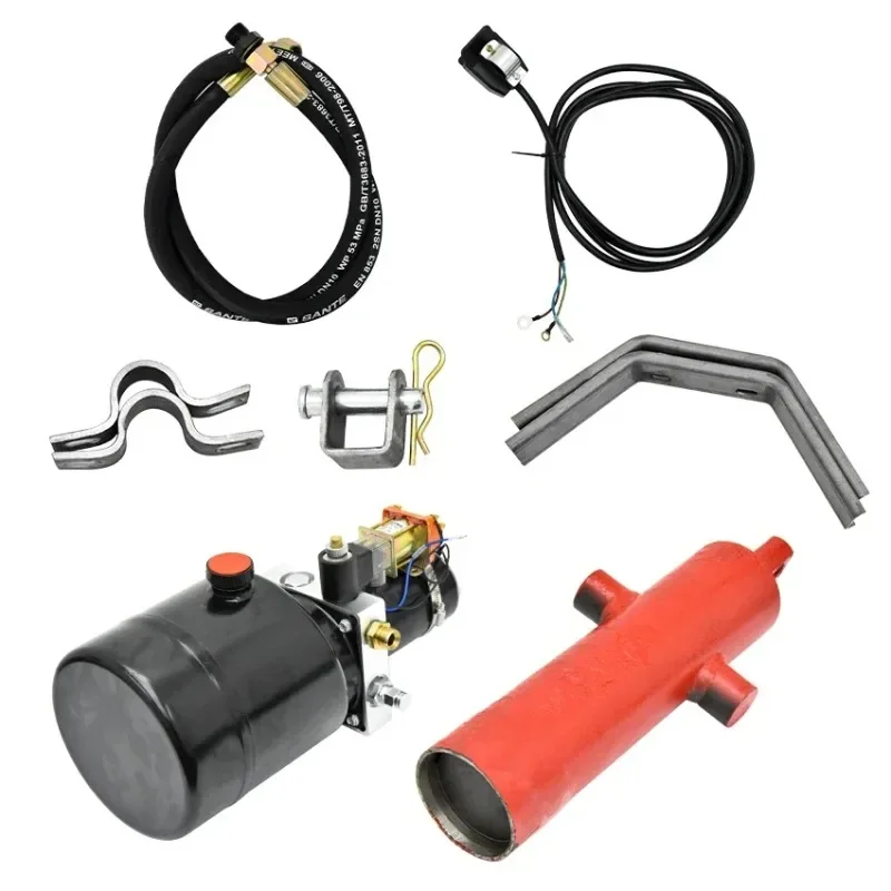 Hydraulic Self Unloading Kit Electric Control Lift 12v/24v/48v/60v/72v Electric Tricycle Dump Hydraulic Modification Parts