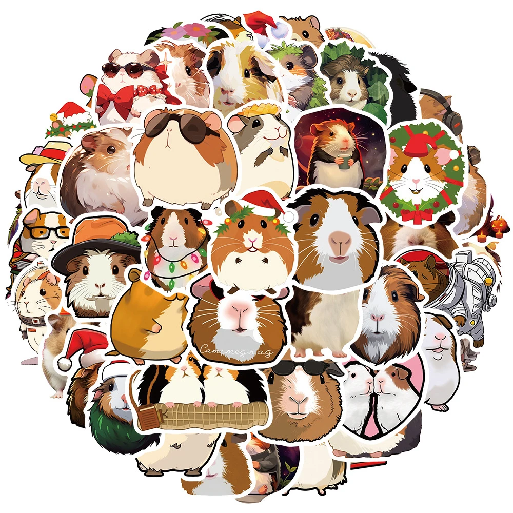 10/30/50pcs Animal Guinea Pig Cavy Stickers Cute Cartoon Decal for Laptop Phone Guitar Luggage Waterproof Graffiti Vinyl Sticker