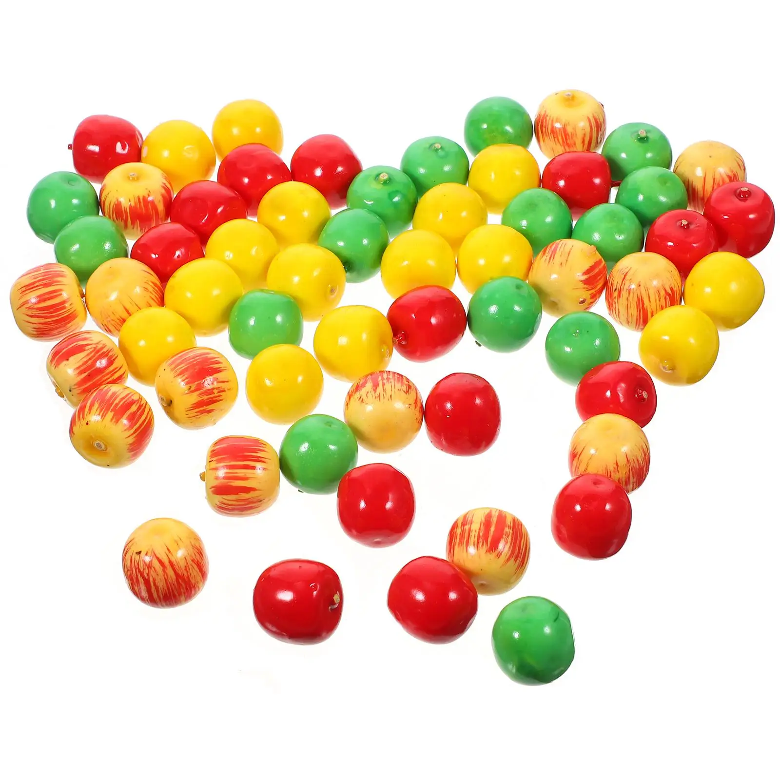 

60pcs Simulated Mini Foam Fruit Models Decorative Red Green Yellow Colors Kitchen Party Photography Props Farmhouse
