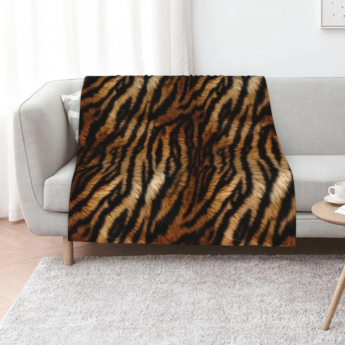 

Tiger Africa Realistic Fur Print Pattern Throw Blanket decorative Blankets For Sofas Luxury Throw Blankets