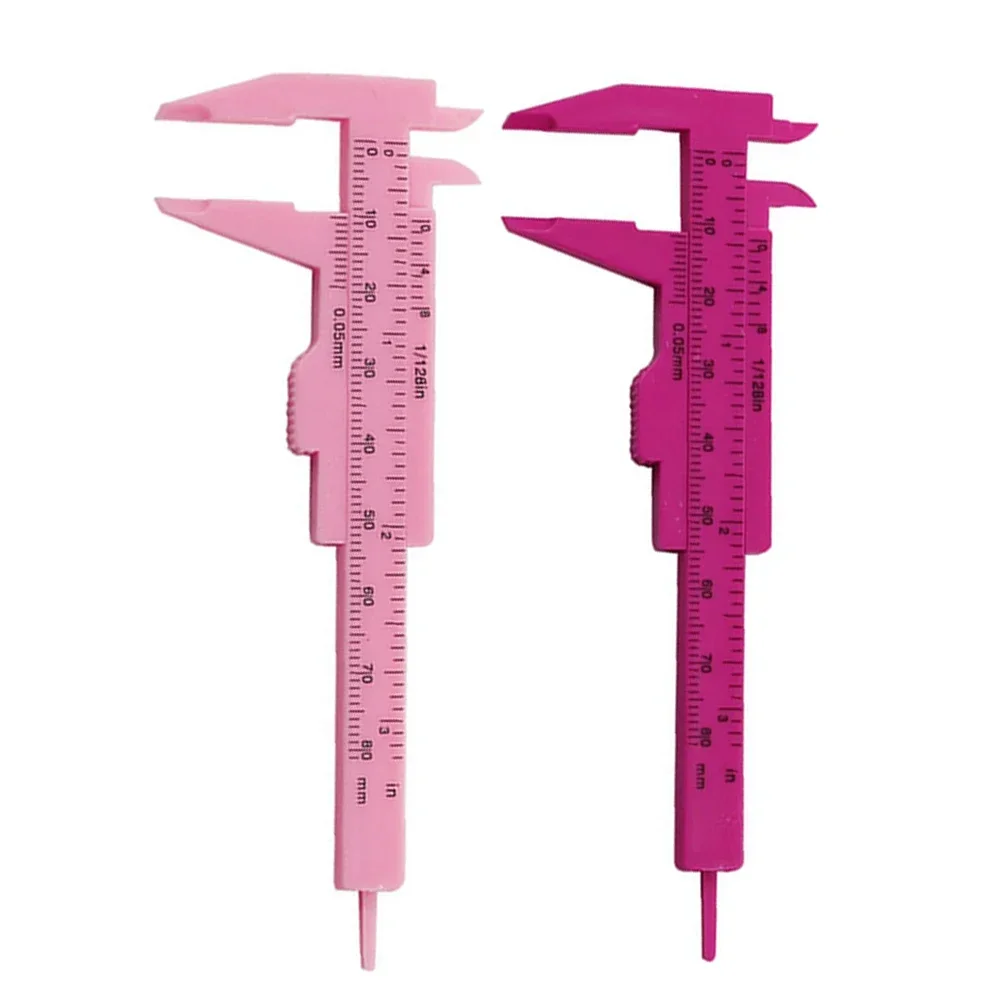 1 PC 0-80 มม.พลาสติกเลื่อน Vernier Caliper วัดเครื่องมือคู่ไม้บรรทัด Fit สําหรับเครื่องประดับการวัดโรงเรียน