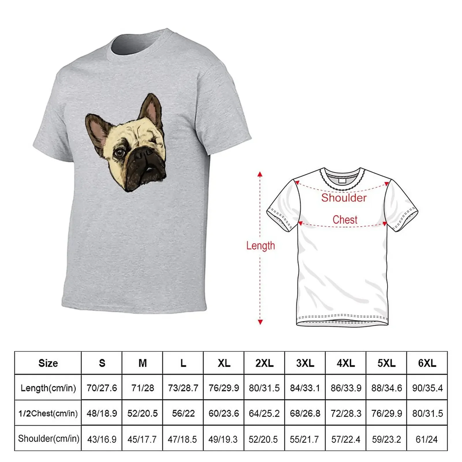 Heddy the Frenchie T-Shirt plus size tops sports fans tshirts for men