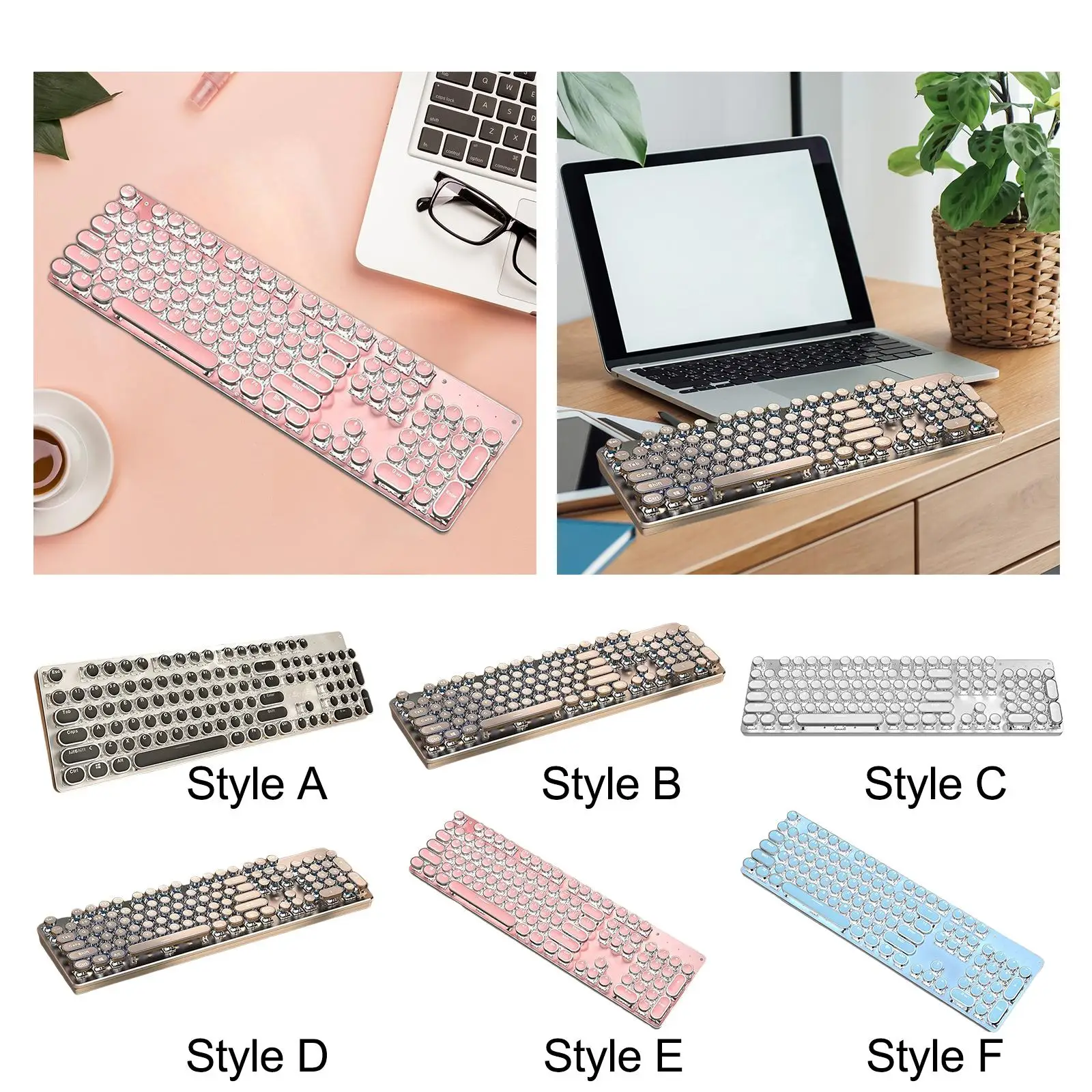 Teclado mecánico Brillo Ajustable Con Cable 3 Modos Conectables Gaming