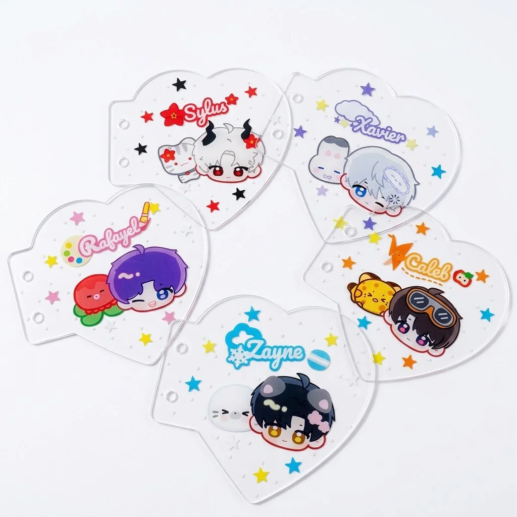 Love and Deepspace Acrylic Page Separator 5 Pcs Rafayel Xavier Heart Clear Divider Card Chibi Journal Index Tab Collector