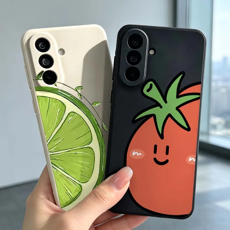 Cartoon Smiling Tomato Face For Samsung Galaxy A73 A72 A71 A70 A60 A56 A55 A54 A53 A52 A52S A51 A50 A42 A41 Phone case Cover
