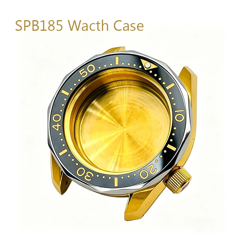 ゴールド-spb185-spb187-時計ケースシルバーファッションベゼルはセイコー-nh34-nh36-nh35-ムーブメント時計修理部品ケースに適合します