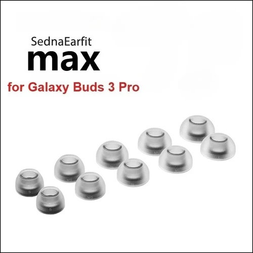 Imagen 1 del producto Almohadillas para los oídos AZLA Max Buds 3 Pro para Galaxy Buds 3 Pro, almohadillas para los oídos de silicona Premium, cancelación de ruido con certificación SMAPP