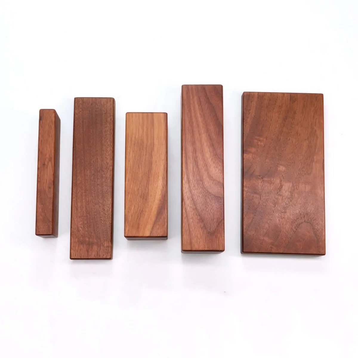 Rectangular Walnut Bar Long Wood Block Solid Wooden Stick with Rounded Corners for DIY Furniture 3cm-30cm