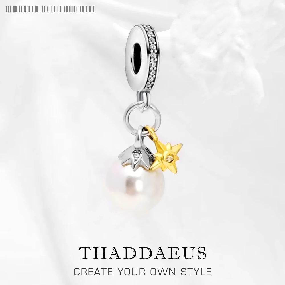 

Gold Star Pearl Pendant Charm Handmade New Lucky Fine Jewelry Real 925 Sterling Silver Gift For Women