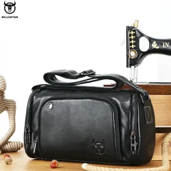 BULLCAPTAIN-Bolso deportivo de cuero para hombre, bolsa de hombro Retro Para Fitness, bolso de viaje de gran capacidad para ordenador portátil, sección transversal 01