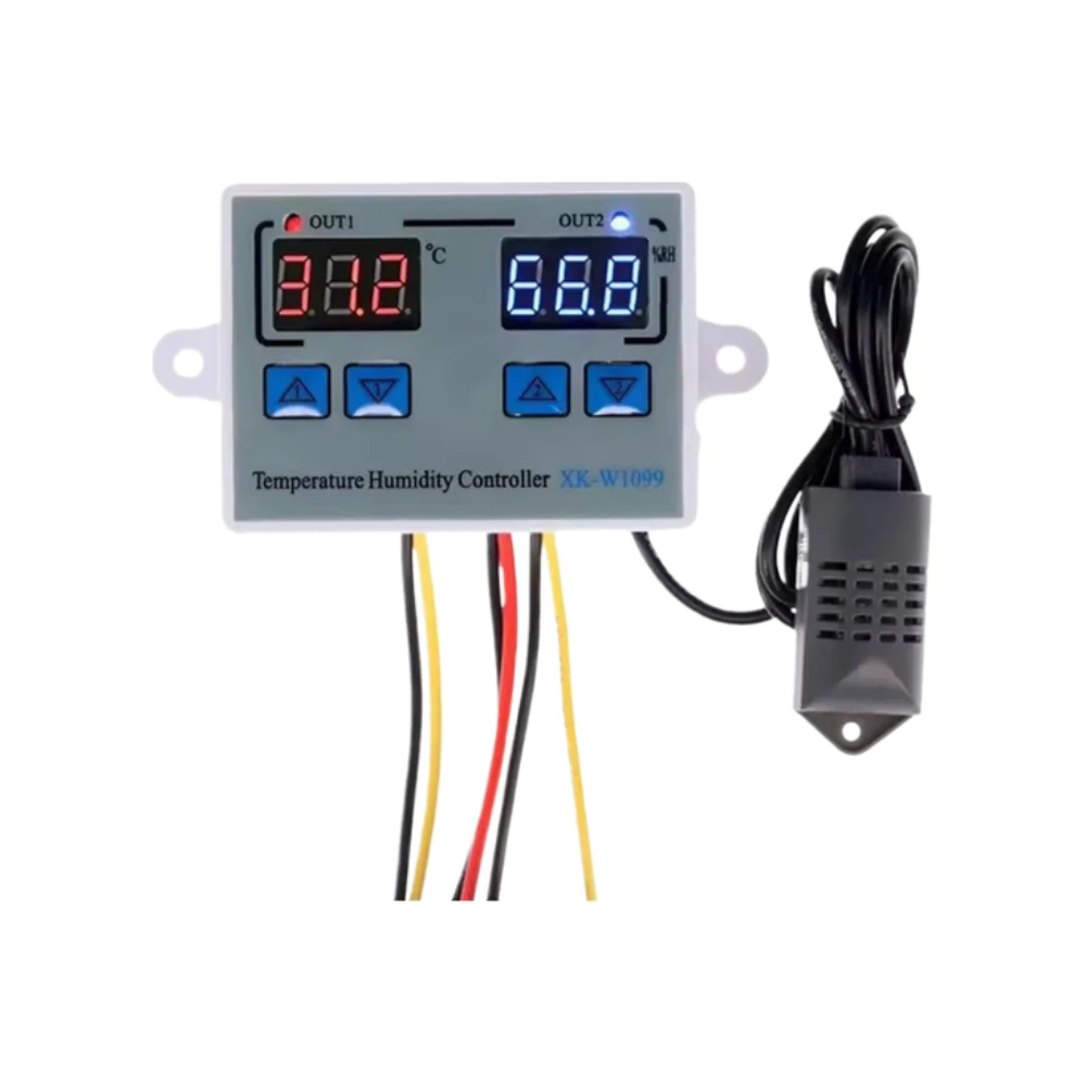 XK W1099 Digital Temperature Humidity Controller Smart Dual Use for Greenhouse Incubation Humidity Control Thermostat