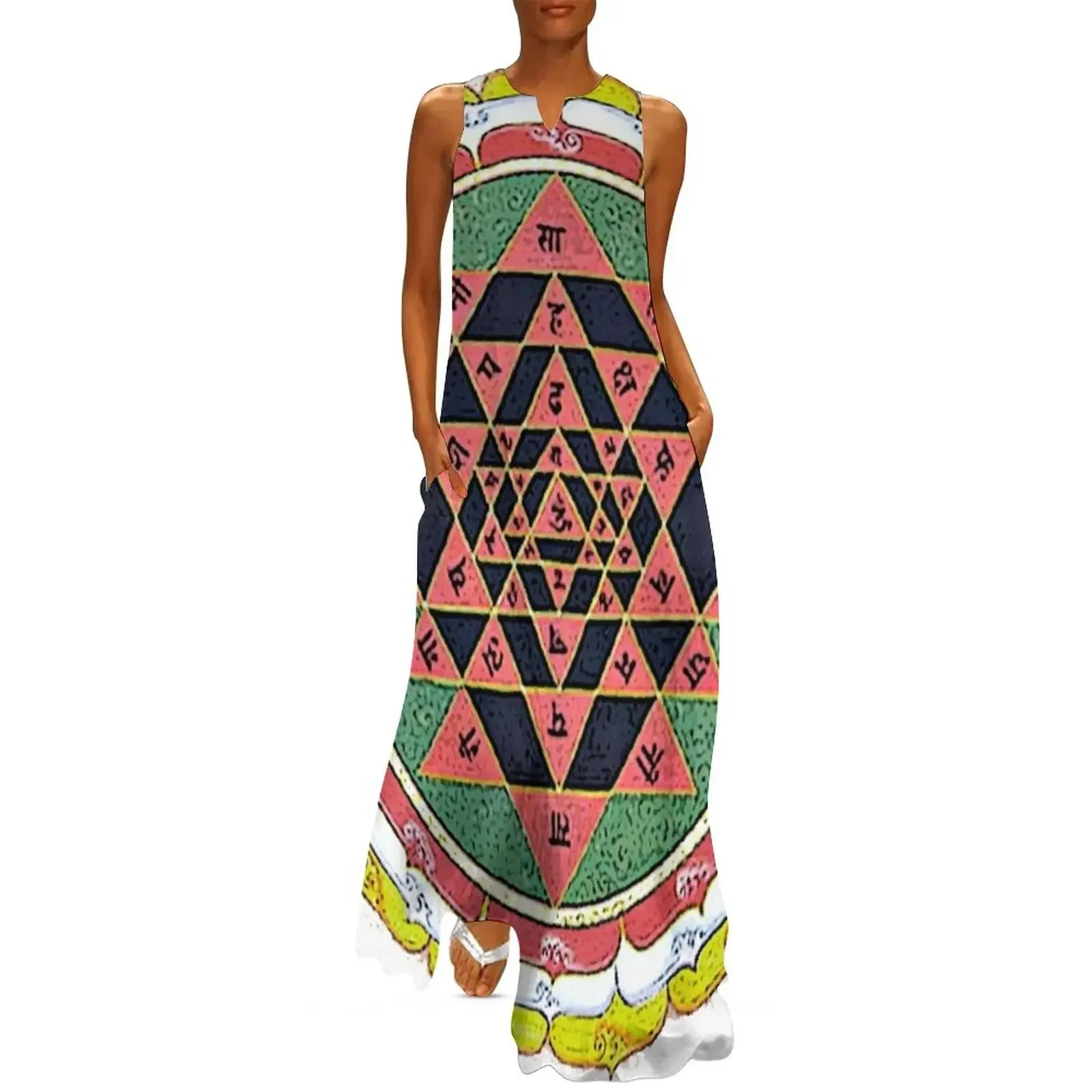 

Sri Yantra Long Dress Women's evening dress summer dress woman 2025 women dresses summer korean women