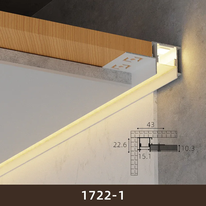 0,5 m / 1 m plafond aluminium profiel ingebed led harde strip lichtgevende lineaire decoratieve binnenverlichting kanaallampen