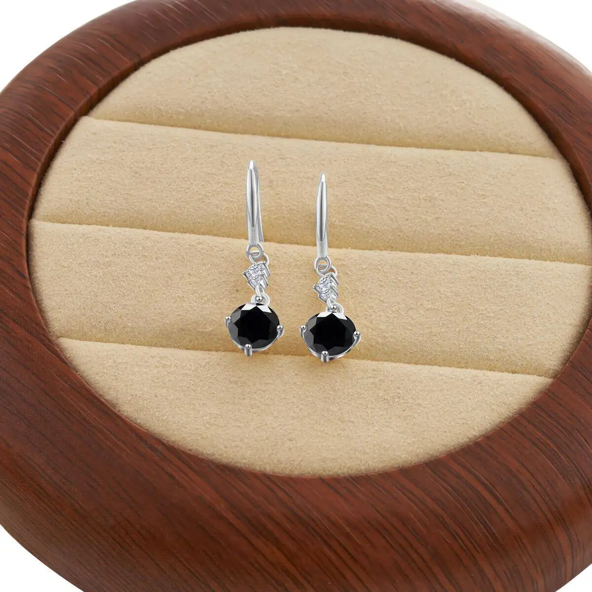 TY D Farbe Moissanit Ohrringe für Frauen 925er Sterlingsilber vergoldet Weißgold Minimalistischer funkelnder Ohrring Hypoallergen Party – Detail 11