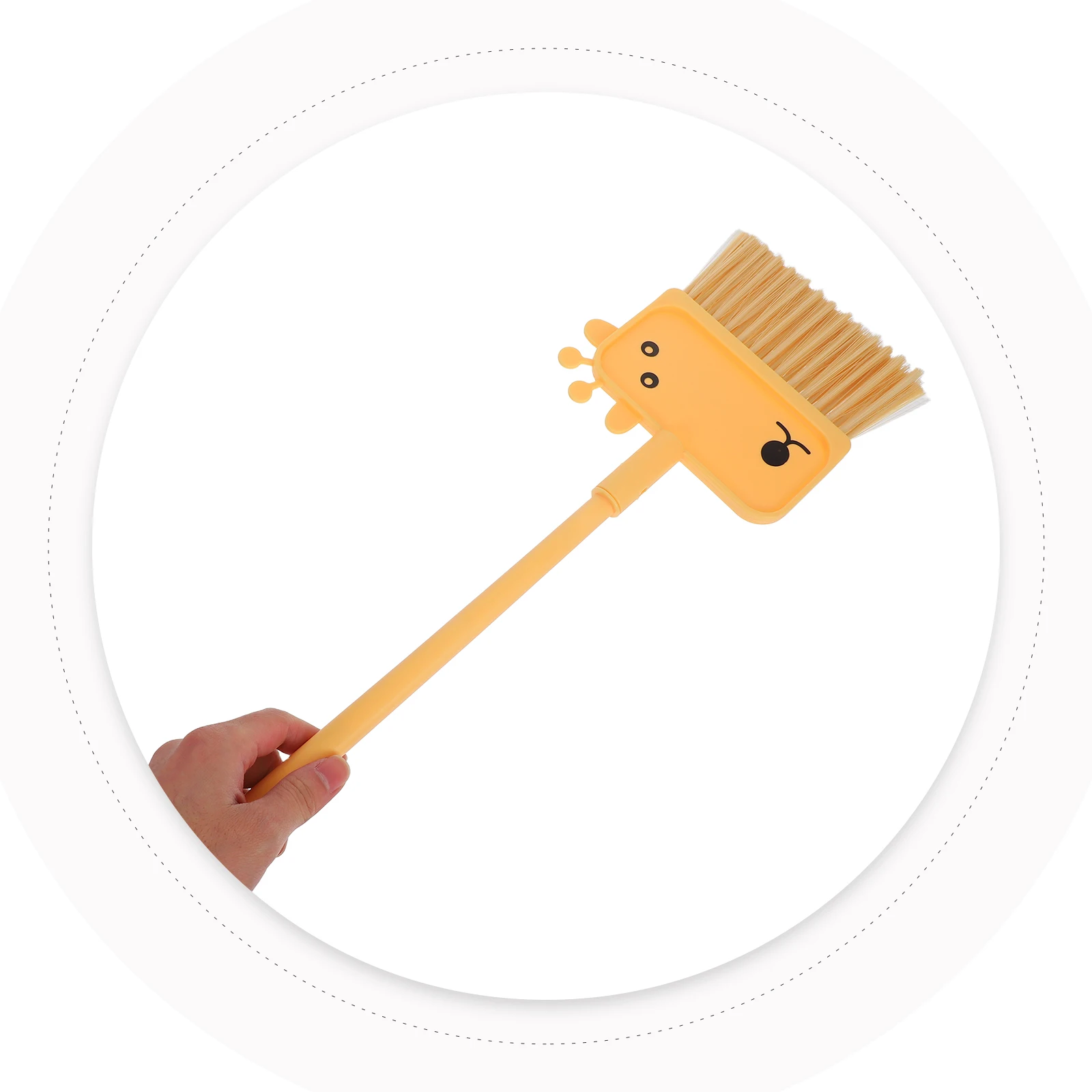 1Set Kinderbesen und Kehrschaufel, niedliches Giraffen-Design, Mini-Reinigungsset für Kleinkinder, pädagogisches Rollenspiel, Haushaltshelfer, klein