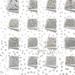 100pcs Star Heart Round Square Shape CCB Silver Plated Spacer Loose Beads For Jewelry Making DIY Necklaces Bracelets Supplies