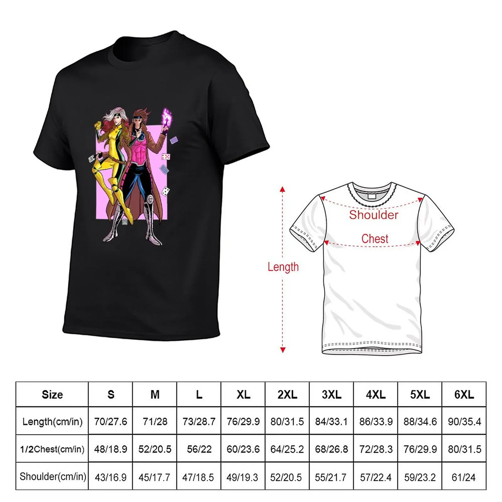 Xmentshirt T-ShirtRogue and Gambit T-Shirt t shirt man Blouse quick-drying t-shirt men graphic t shirts