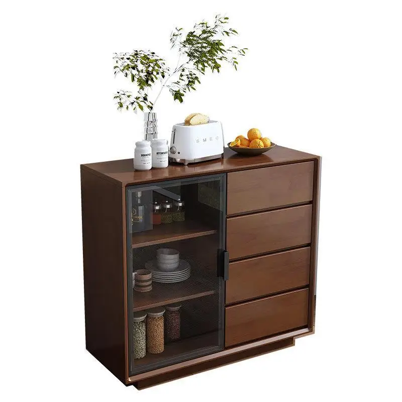 

Locker locker household meal preparation storage cabinet solid wood color living room tea