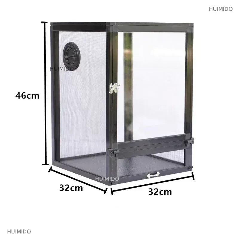 Foldable Mesh Reptile Cage, Vertical Mesh Terrarium With Collapsible Net Side Panels,Front Opening Reptile Mesh Cage