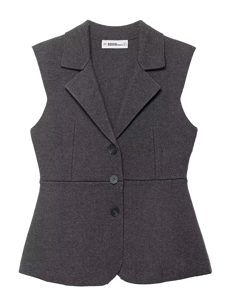 

Женский вязаный жилет 2025, женский новый модный топ без рукавов с v-образным вырезом и v-образным вырезом в виде листьев лотоса, женский сексуальный элегантный жилет