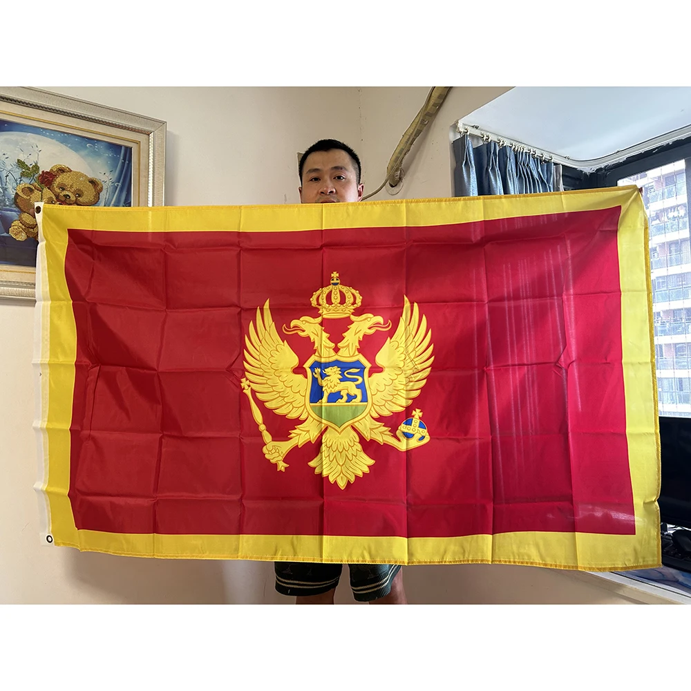 SKY FLAG Montenegro flag 3x5fts 90 x 150cm Flag of Montenegro Polyester Printed hanging Banner for home decoration