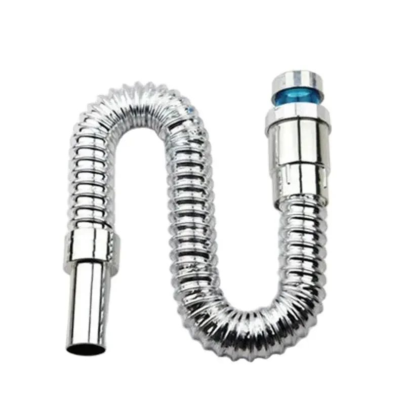 ABS S-Bend Basin Flexible Hose Sink Siphon Water Drain Pipe Extension Bathroom Kitchen Water Tube Sink Drain Siphon