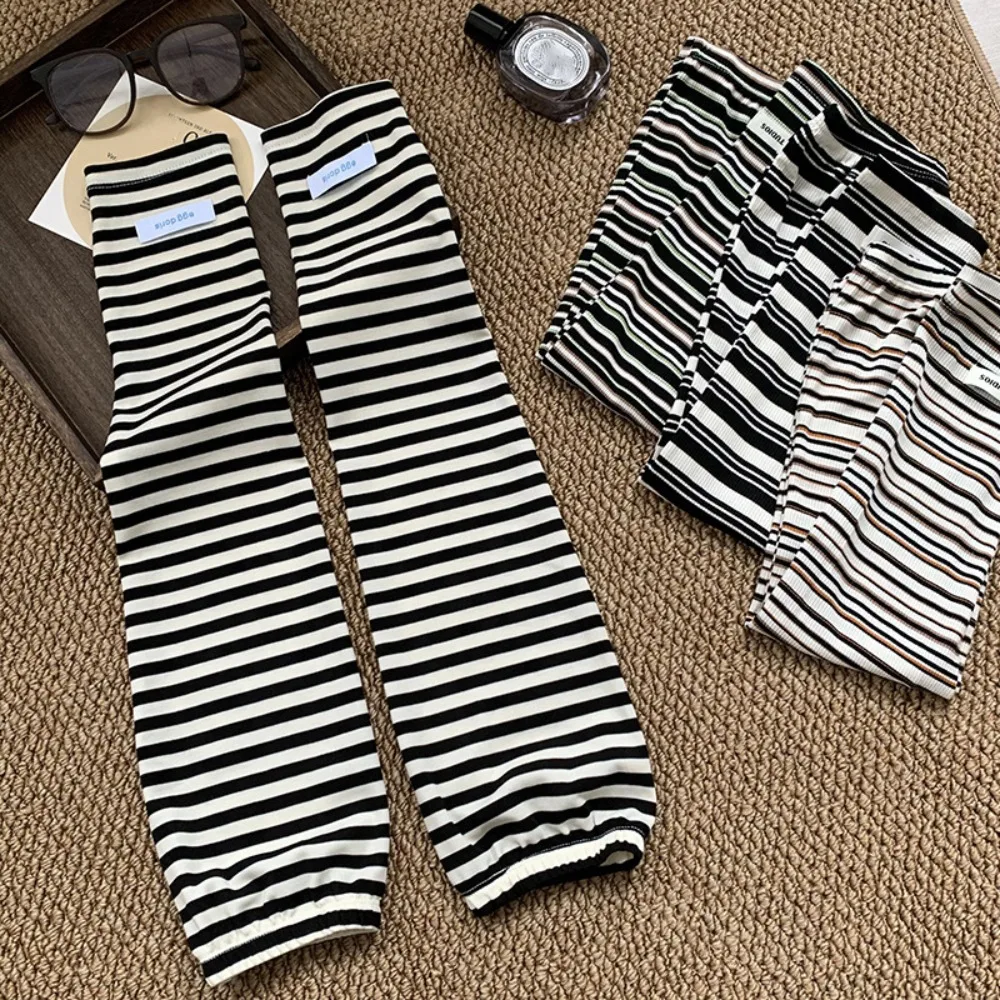 アームプロテクションストライプアイススリーブ弾性ルーズ日焼け止めスリーブ UV 断熱抗 UV 夏サイクリングスリーブ屋外