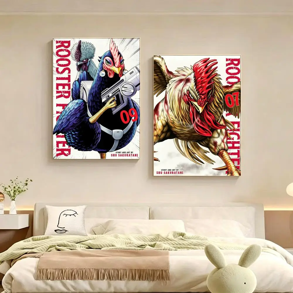 IP Rooster Fighter Poster Poster Multiple Sizes  frameless Creamy Style Wall Art Home Decor For Living Room Bedroom gift
