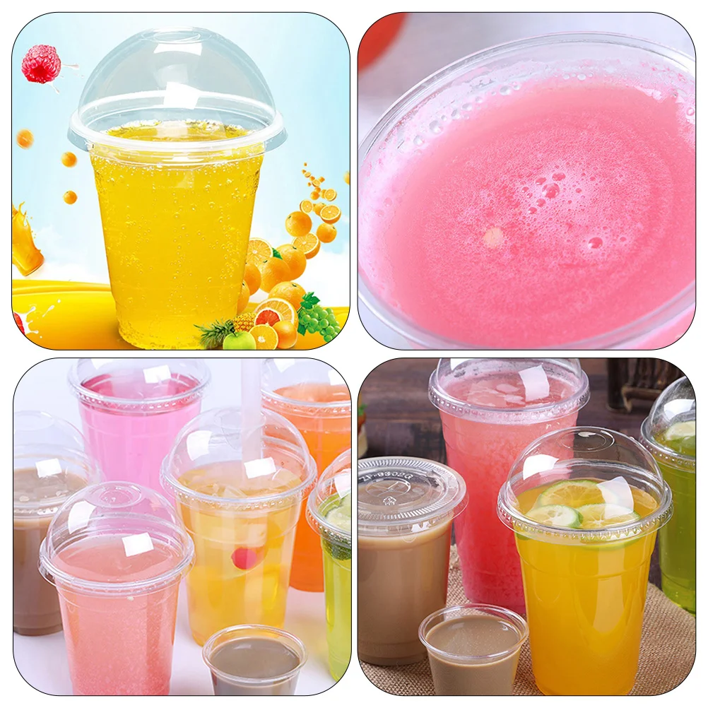 30 Sets Drink Juice Cup High-class Cups Fruit with Lid Disposable Storage Lemonade Clear Milk Abs Single Use