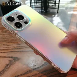 Fashion Matte Aurora Laser Gradient Phone Case For iPhone 16 Pro Max 15 14 13 12 Pro Max XS Max 16 Plus 11 Shockproof Cover