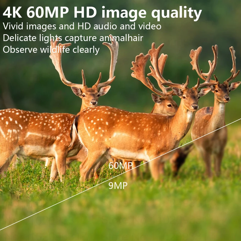 كاميرات تعقب الصيد 60MP 4K بلوتوث APP GPS مع 940nm الأشعة تحت الحمراء للرؤية الليلية كاميرا خارجية لمراقبة الحياة البرية PR4000