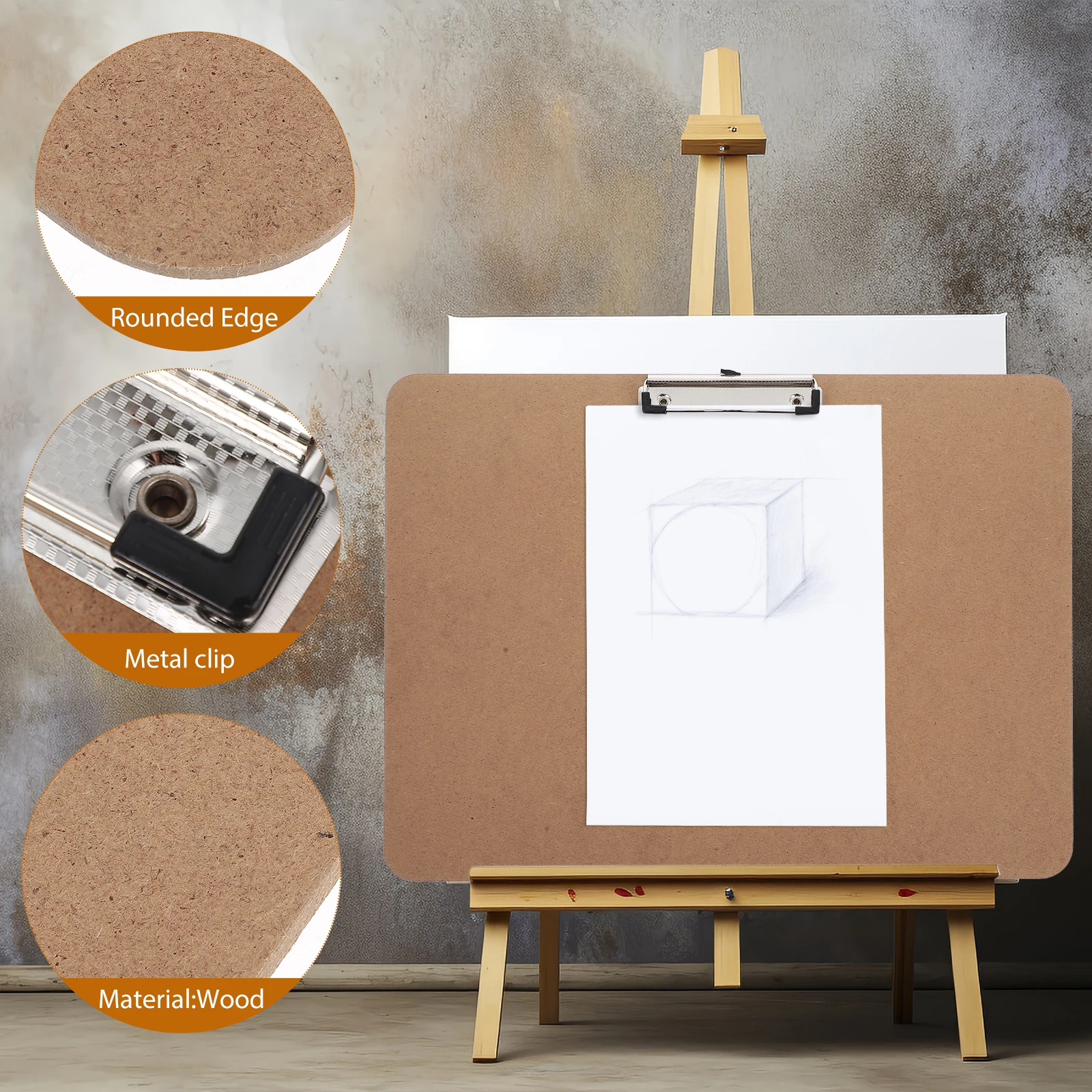 

2pcs Portable Drawing Board Art Craft Projects Smooth Clipboard Horizontal Sketching Outdoor Work Construction Nurse