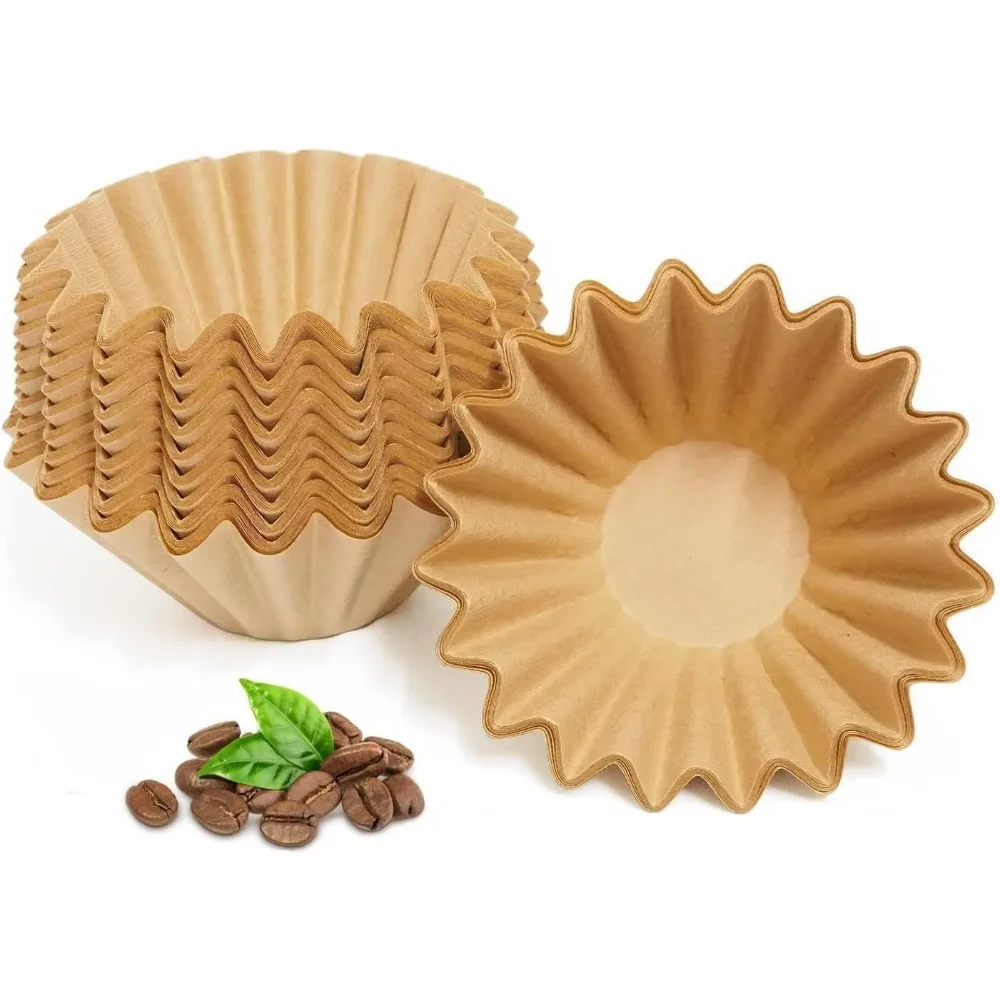 Coffee Filters, 100/200 Count Unbleached Basket Coffee Filter Paper for Small Coffee Maker, Single Serve Pour Over Coffee Kit
